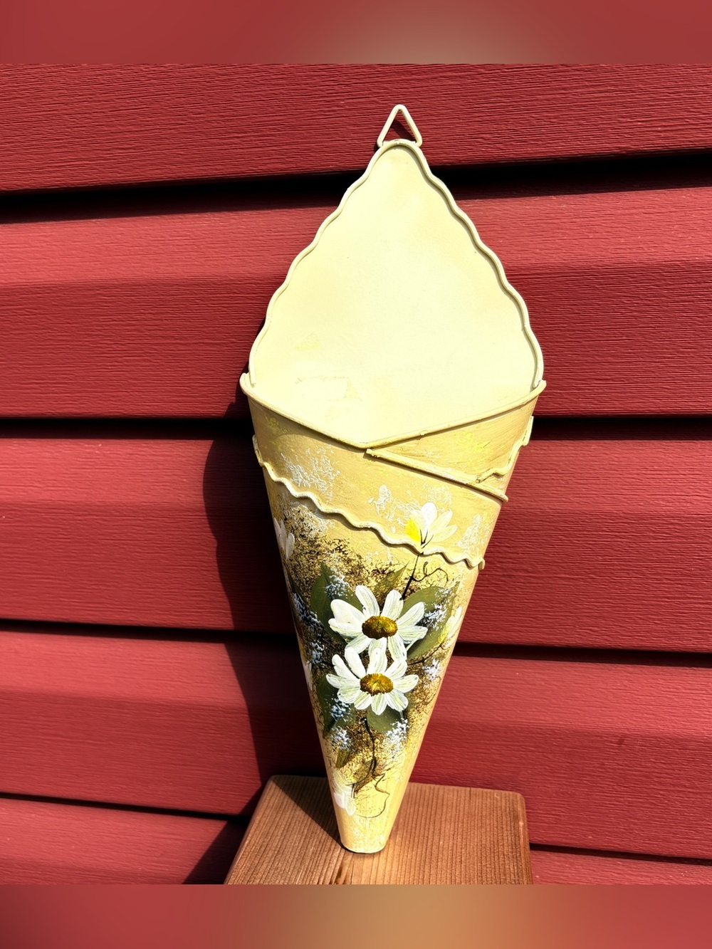 Yellow Daisy Wall Cone Planter by